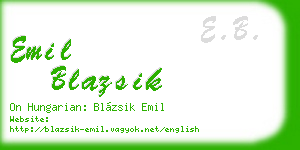emil blazsik business card